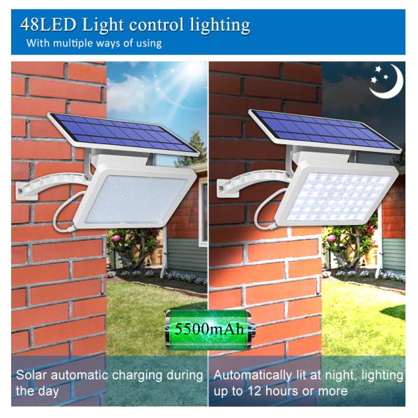 1000 Lumens Wall Mounted Solar Light 5500mAh Battery LED Outdoor Lighting