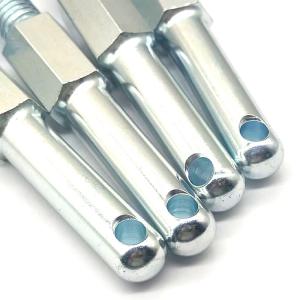 Threaded Linkage Rod with Hex Body｜16×100mm Zinc-Plated Steel Connecting Shaft