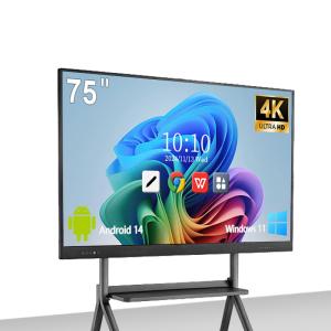 4K Resolution Interactive Whiteboard with 40-50 Touch Points and Dual OS (Windows + Android 14.0)