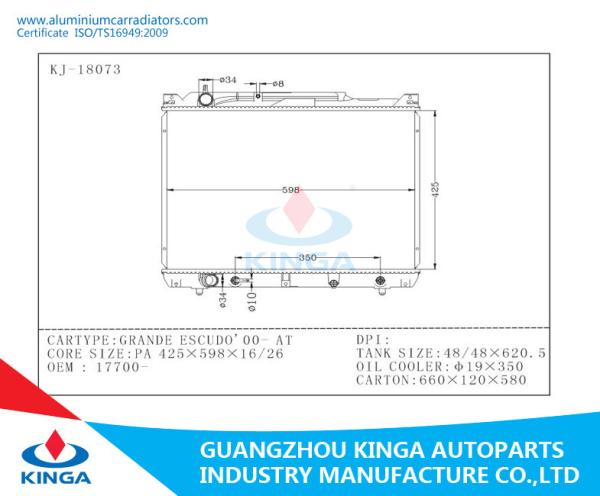 Car Raidator Cooling System GRANDE ESCUDO'00- Suzuki