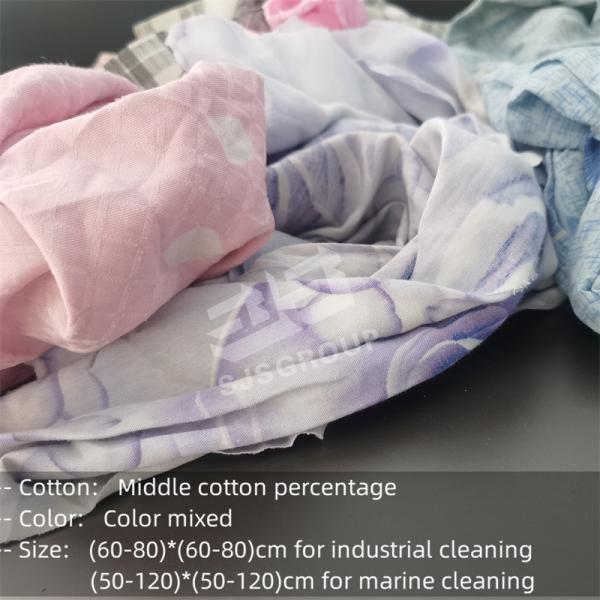 Industrial cleaning Industrial No Stains Water Absorption Fabric Of Cut Wiping Rag used bedsheet mixed color rags