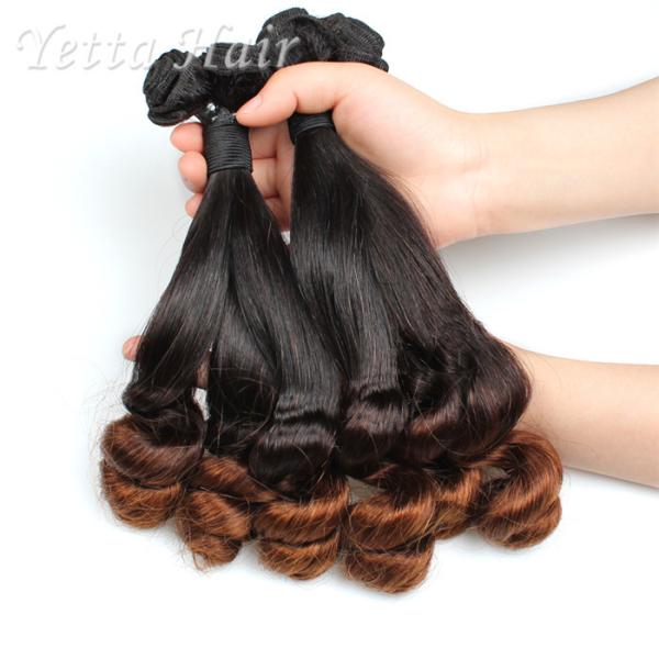 14 polegadas - cabelo de seda do Virgin de Funmi do chocolate de 16 polegadas com o dobro tirado