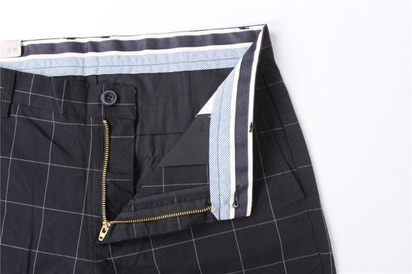 100% Cotton Chino Plaid Shorts Outfit Men Navy Black For Sports