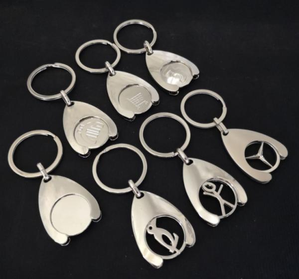 Caddy Coin With Keyring Logo Coin Key Holder Dollar Euro Token Keychain