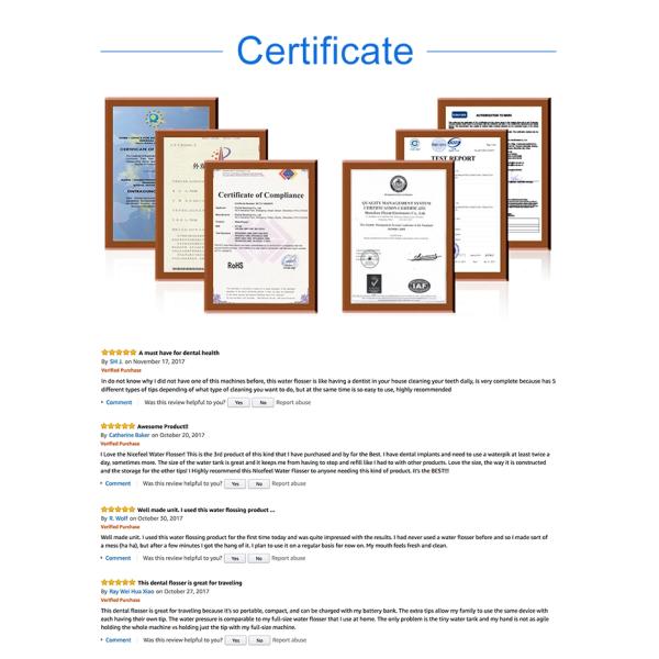 ROHS Black Dental Flossing Machine 300ml Rechargeable Oral Irrigator FC259