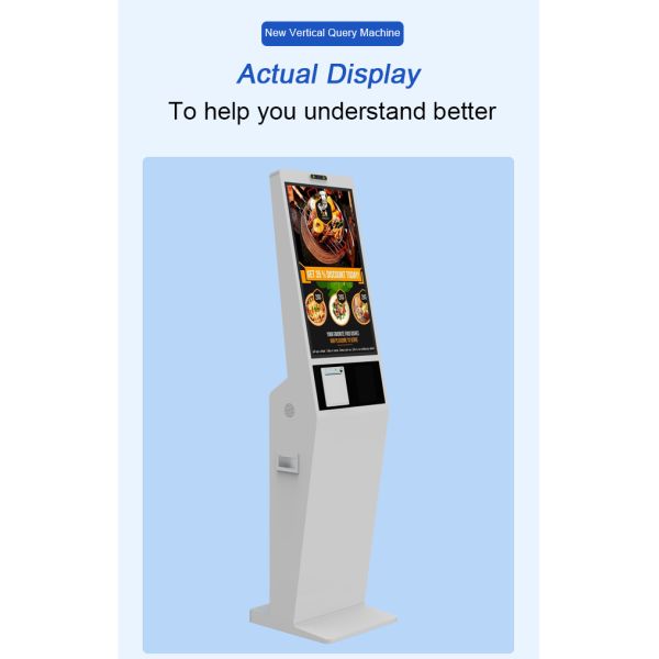32 inch Indoor Advertising Playing Equipment Floor Standing Food Ordering Kiosk With Lcd Touch Screen