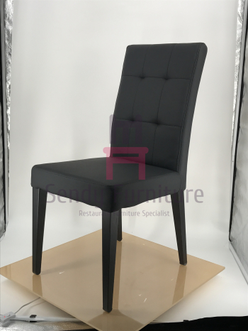 Leatherette черноты рамки металла Городской-стиля проложил безрукий обедая стул