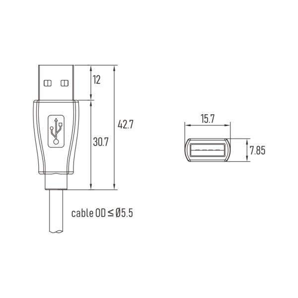 соединитель USB 5.5mm OD привязывает разъем-вилку 1.8A 30V USB 3,0