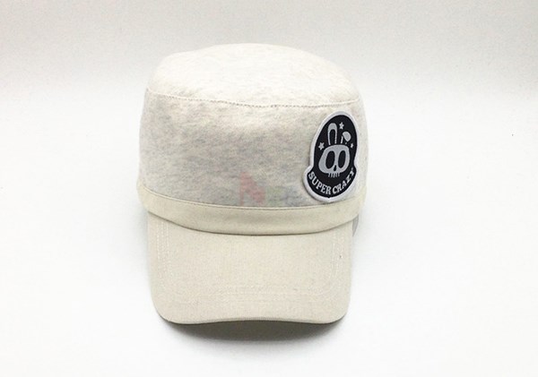 Personalized White Military Cadet Cap For Guys With Embroidered Pattern