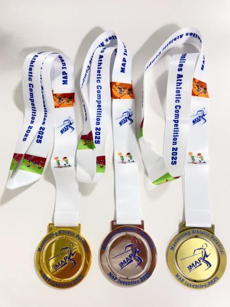 WTD Wholesale 3D Gold Award Marathon Running Sport Medal Personnalisé Alliage de zinc Imprimé UV Médailles personnalisées argent économiques