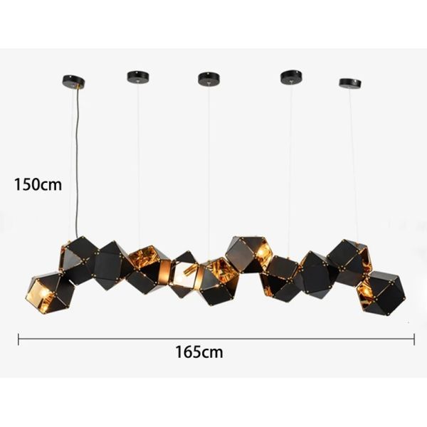 Modern home decor led lights pendant light lamps Riddle Linear Suspension（WH-AP-628）