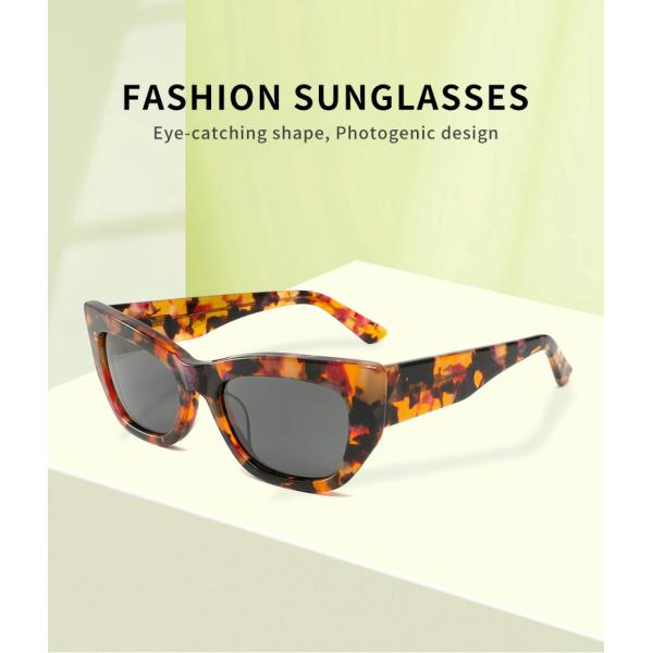 Ацетат солнечных очков 90s Cateye прямоугольника ретро квадратный для женщин