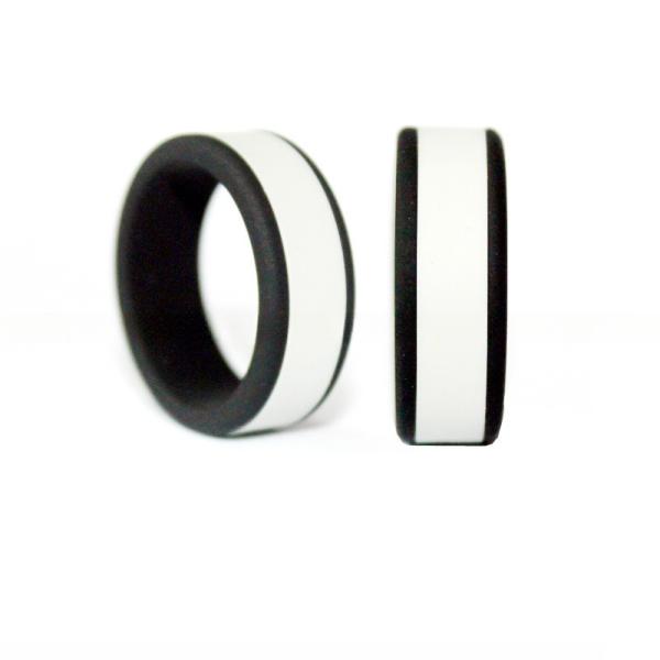 Men Silicone Rubber Wedding Ring Breathable Flat Edge Third Party Appraisal For Engagement