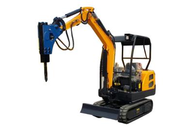 Open cabin Mini Crawler Excavator With Break Hammer 360 Degree Rotation