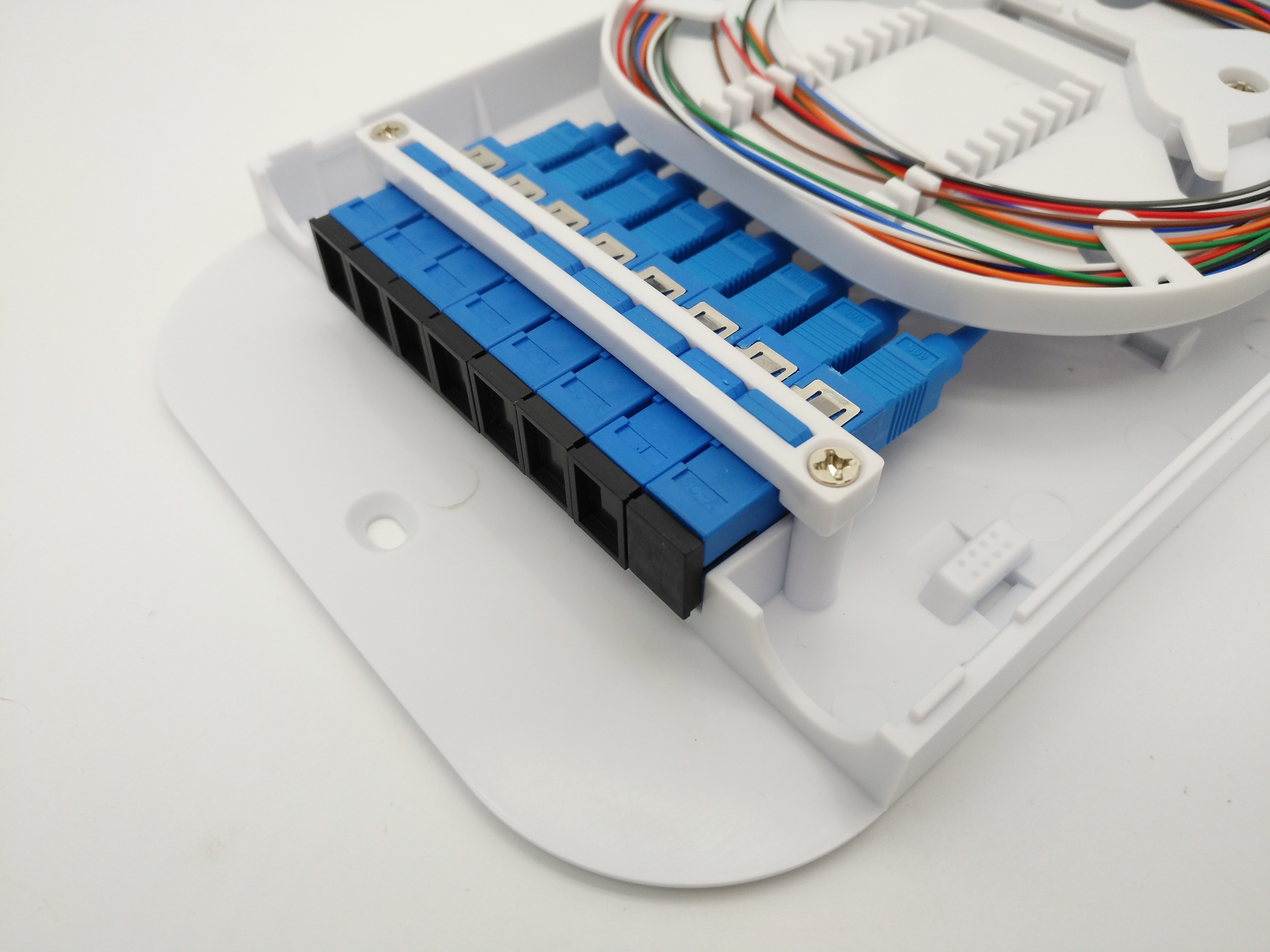 Fiber Optic Termination Box with 1x8 PLC Splitter for FTTH Indoor Wall Mounted