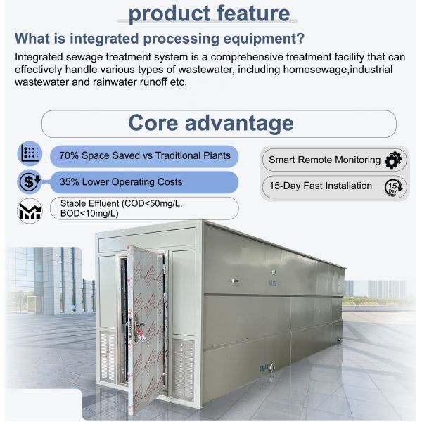 Integrated Portable Packaged Automatic Wastewater Sewage Treatment Plant System for Food Service Hotel