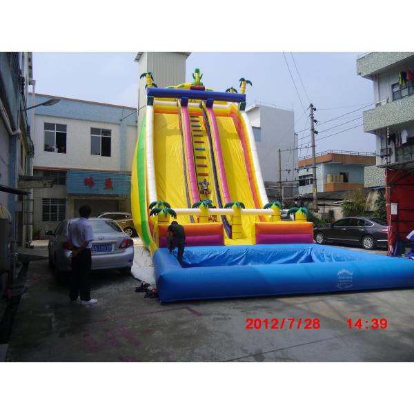 1000D PVC Tarpaulin Commercial Inflatable Slides with a pool YHS-024 for Celebration