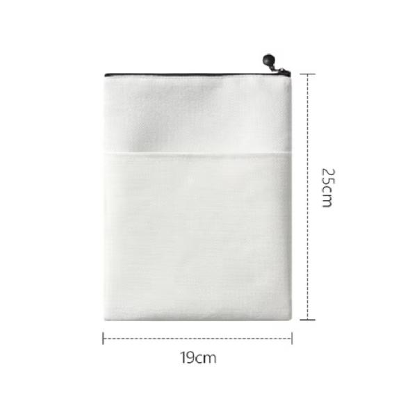 Double-Sided Blank Sublimation Cotton Linen Book Cover Custom Protective Dustproof Book Bag Storage Bag With Zipper