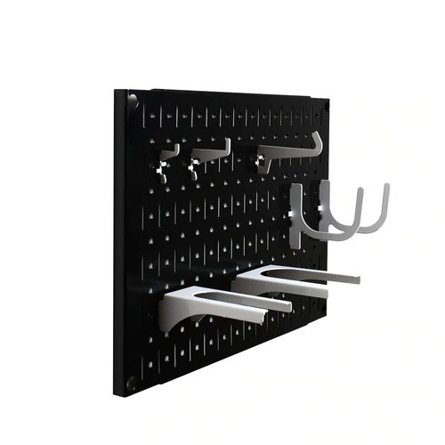Custom Size Accepted Black Metal Pegboard Tool Board Panel for Garden Tools Wall Rack
