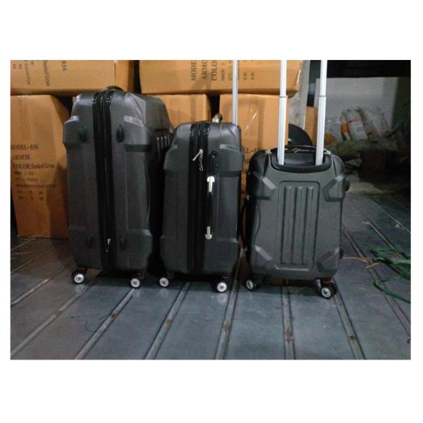 Aluminum Silver 3 Pcs ABS Trolley Luggage Colorful With Silver Iron Trolley