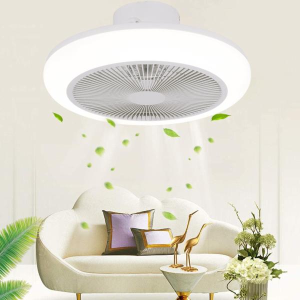 Fábrica de diseño moderno luz de techo LED con control remoto ventilador E27 para lujo decoración interior en el dormitorio Hotel ABS lámpara cuerpo Salón