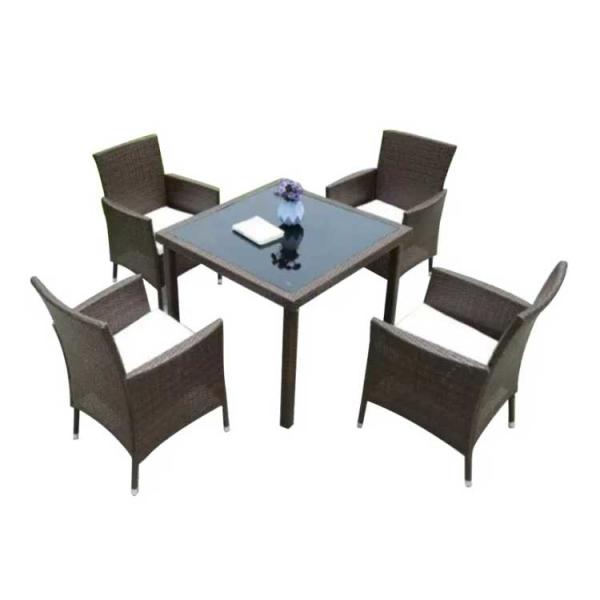 Conjunto de sofás de canto ao ar livre de vime à prova d'água de alta resistência UV moderno cadeira de jardim
