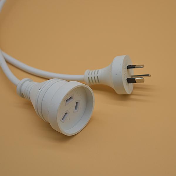 AC Power Cord Standard Australian AU 3-Pin Plug Custom Length White Power Extension Lead Cord Rated Current 5A