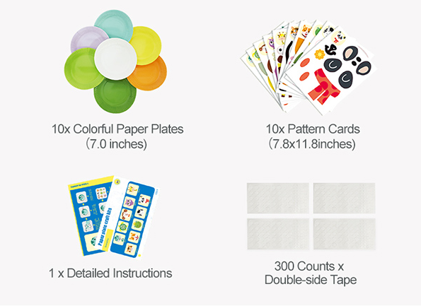 бумажные тарелки животных 3D не токсические для рук Preschoolers на тренировке способности