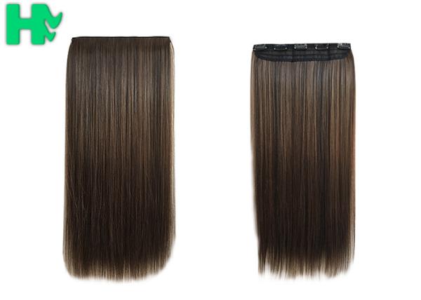 Straight Popular Synthetic Human Hair Extensions , New Stylish Comfortable Synthetic Fibre Hair Extensions