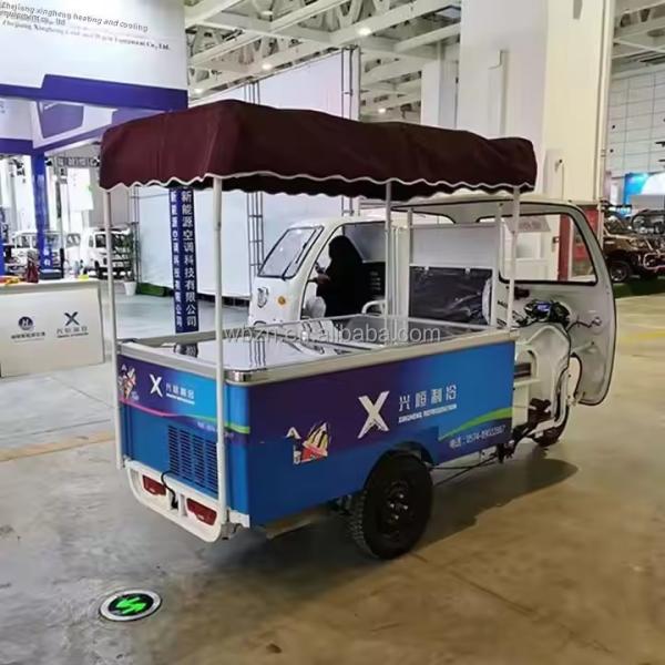 Electric Cargo Tricycle 60V 1000W Power Open/Closed Body Types 400kg Ice Cream Display Box for Delivery Business