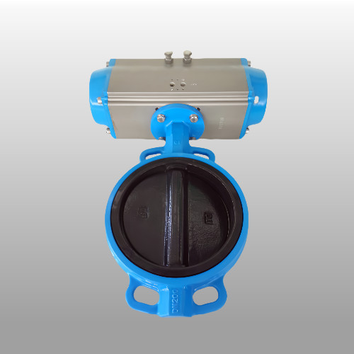 PTFE Pneumatic Butterfly Valve PN10 / PN16 Wafer Type Butterfly Valves