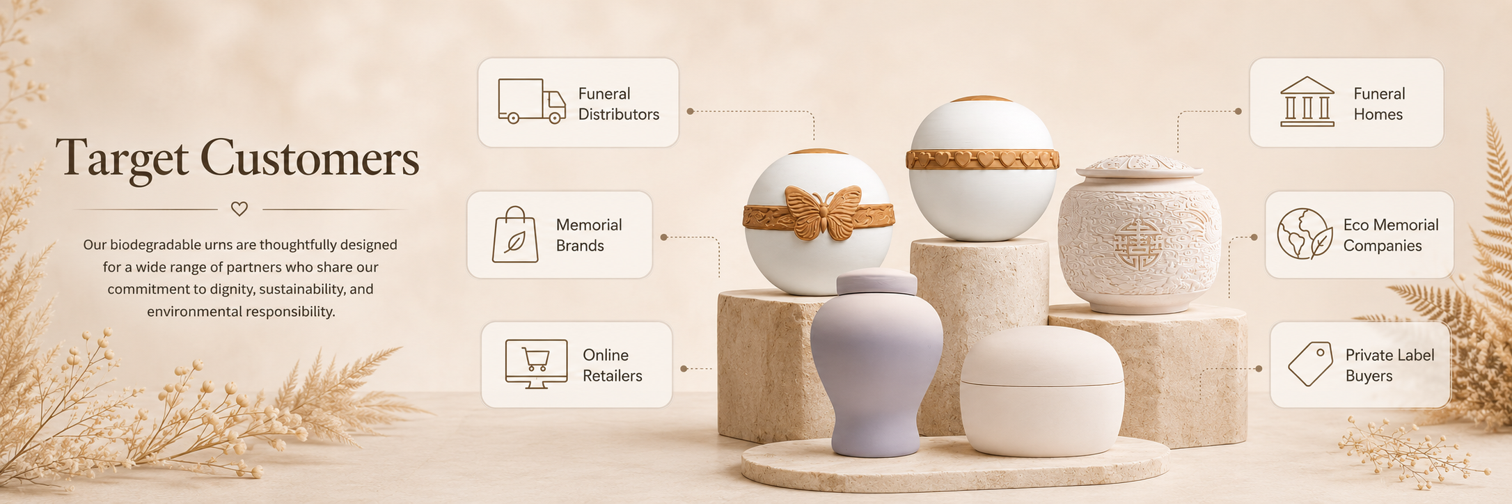 Custom Biodegradable Cremation Urns Wholesale