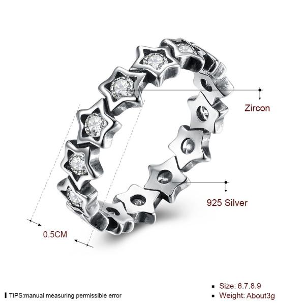 Presente do dia de 925 mães de Ring For Women Silver Jewelry do dedo da estrela do zircão de Sterling Silver Rings Paved Cubic