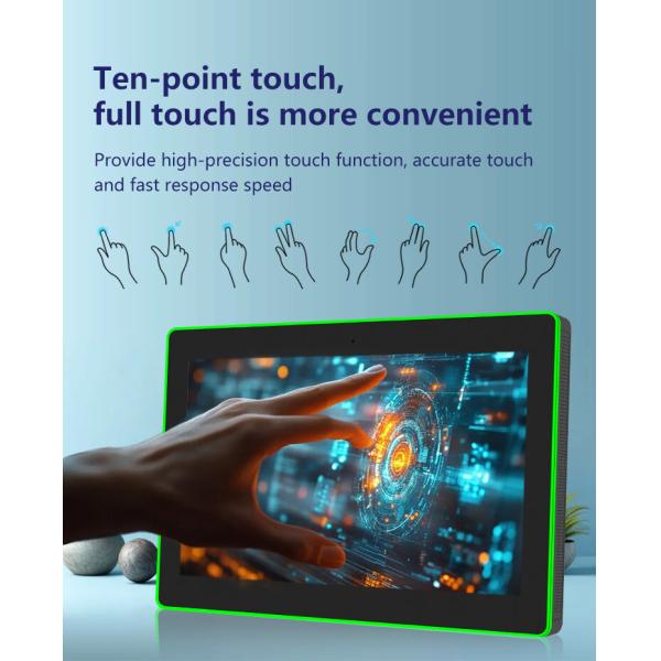 13.3Inch Wall Mounted Conference Room Tablet NFC/RFID POE Commercial Android Tablet Surrounding Led Light