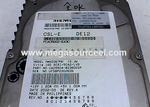 8 MB HP MAN3367MC 36.4 GB 10K RPM 80 Pin Ultra160 SCSI Hard Disk A6737A