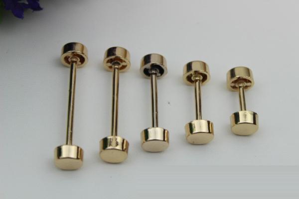 DIY bag accessories all kinds of size gunmetal color metal light gold dumbbell barbell rivet stud for bags