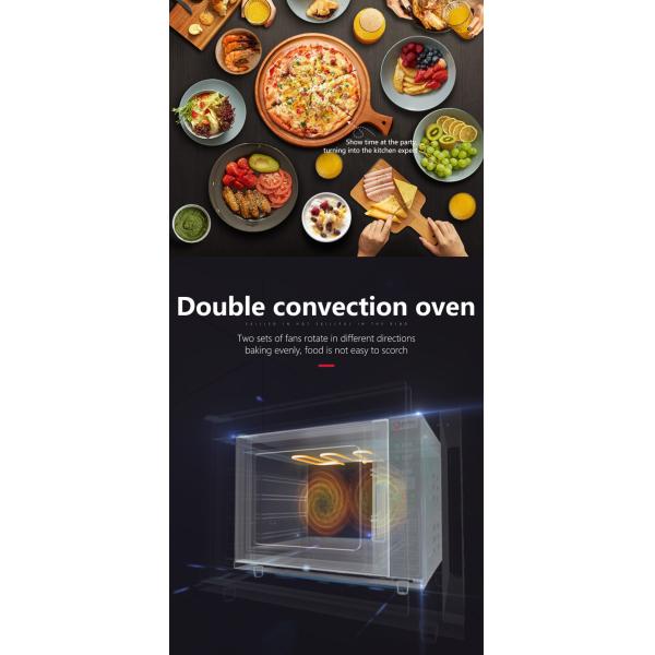 Stainless Steel Digital Glass Countertop Convection Oven for Bakery Bread Production