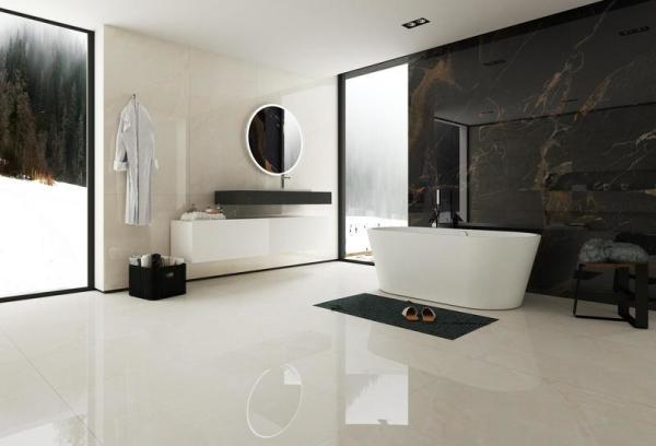 Water-Proof Acid-Resistance 900x1800x9mm Inside Wall And Floor Porcelain Glazed Polished Tile For Living Room Non-Slip Beige