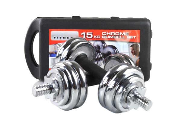 Odorless Chrome Dumbbell Set 15kg Professional Commercial Bodybuilding Gym Equipment