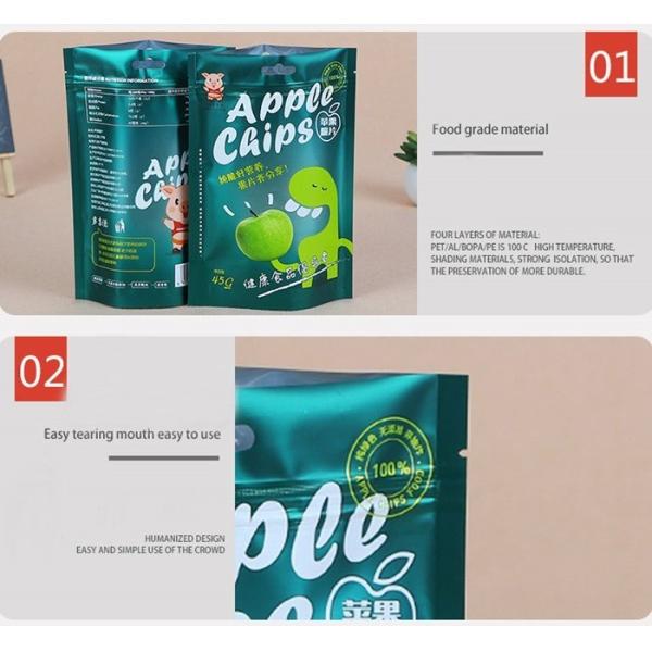 Customized Aluminum Foil Stand Up Plastic Bags Self Supporting Food Packaging