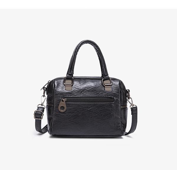 Black Cross Body One Shoulder Pillow Pu Tote Bag With Clutch 4pcs
