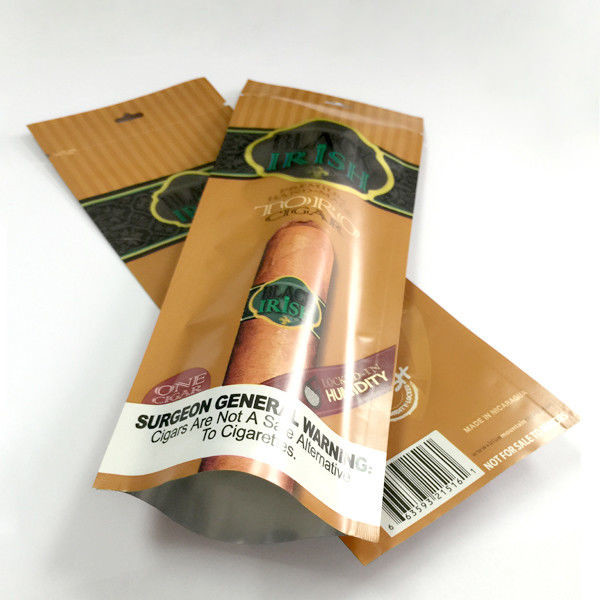 ROHS Blunt Wrap Cigar Humidor Bag Packs Mylar Foil Lined Single Cigar Packaging