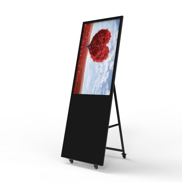 Portable Floor Standing 43 Inch Customized Digital Poster Android/Windows OS Cloud-Based CMS Elevator Airport Subway Education