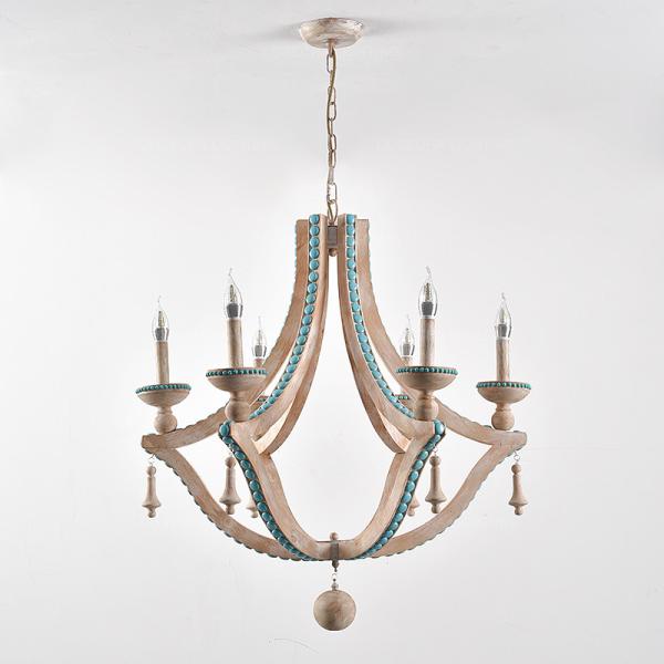 Solid wood chandeliers nordic turquoise lighting loft decor living room coolest chandelier(WH-CI-150)