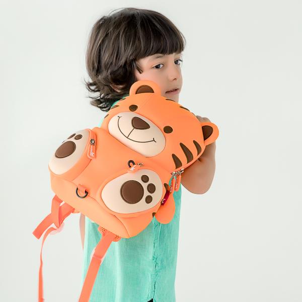 NOHOO neoprene tiger baby bag kids toddler backpack for camping 28*9*19cm