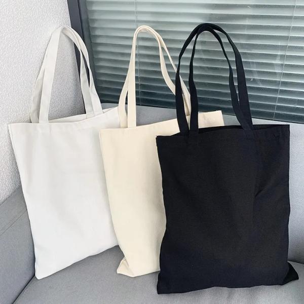 12oz Original Cotton Canvas Plain Tote Bag with Customized Logo Eco Friendly Totebag