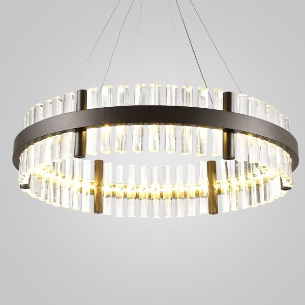 Black Gold Modern Pendant Light  Round Crystal Pendant Light 50 / 60hz