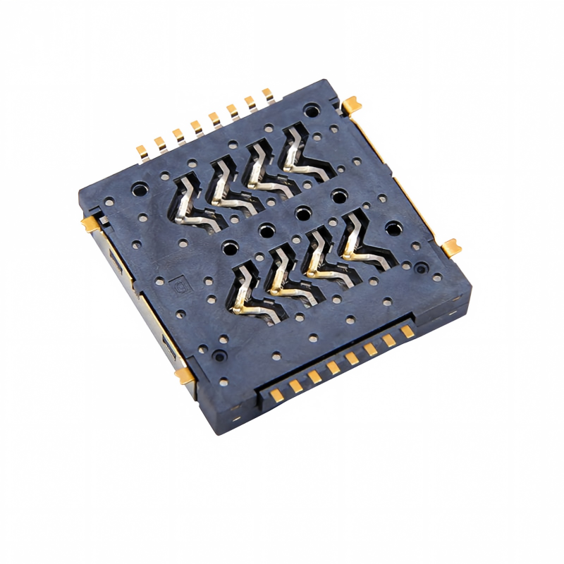 Double-Layer SIM Card Socket 3.0H No-Push Type for Electronic Products, Mobile Phones, PCB