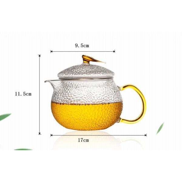 High Temperature Resistant Borosilicate Glass Teapot , Glass Filter Flower Teapot Set