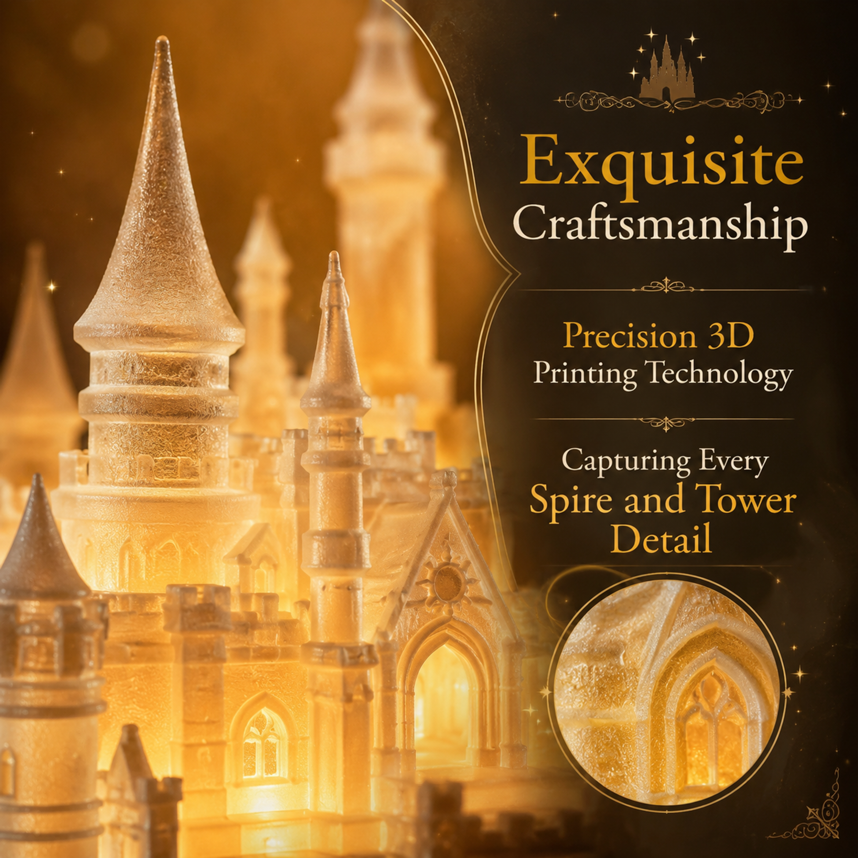 Disney Castle 3D Printed Lighting Fixtures OEM Night Light Table Lamp Ornament Gift
